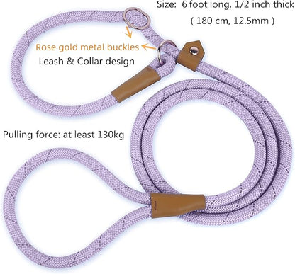 6FT Reflective Dog Slip Leash, Slip Lead Dog Leash, Slip Leads for Large Medium Dogs
