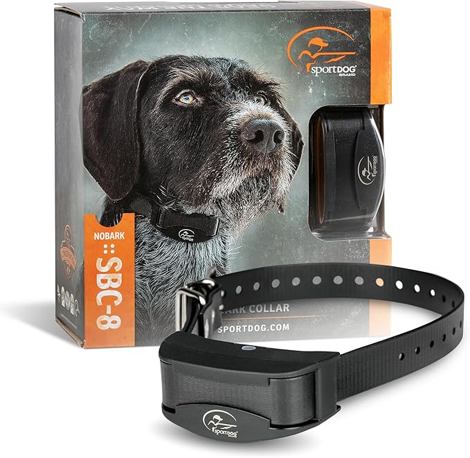 SportDOG NoBark SBC-8 - Lightweight Progressive Bark Correction Collar - Helps Discourage Nuisance Barking - Multiple Static Correction Levels