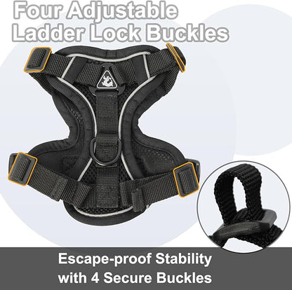 Kodervo Cat Harness and Leash, Reflective Cat Harness Escape Proof for Walking, Adjustable Kitten Harness and Leash Set, 4 Buckles Easy Control Breathable Cat Vest Harness for All Types of Cats