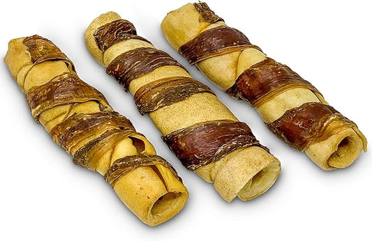 Wild Eats Water Buffalo Retriever 9 Inch Cheek Roll Dog Chews - 3 Pack (Healthy Alternative for Beef Rawhide for Dogs, Natural Treat, Single Source Protein Dog Treat)