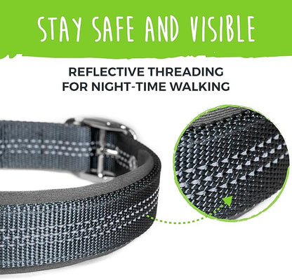 Mighty Paw Ultra Soft Dog Collar - Ultimate Comfort with Soft Neoprene Padding - All-Metal Adjustable Buckle for Large & Small Dogs - Mighty Strong for Long Lasting Durability - Stay Safe and Visible