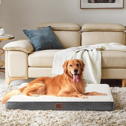 EHEYCIGA Orthopedic Dog Beds, Egg Crate Dog Bed Pet Mat with Washable Removable Cover, All Size Dogs