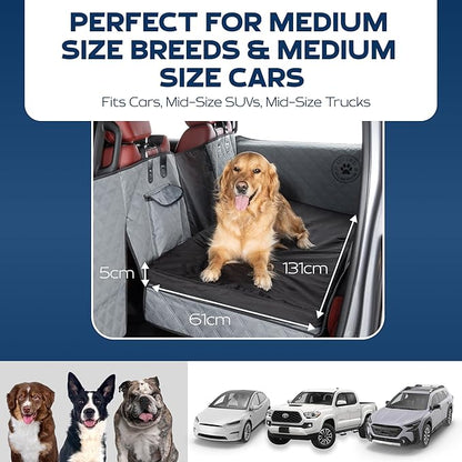 Ruff Liners Truck Back Seat Dog Bed Cushion, Extra Large Gray – As Seen on Shark Tank – for Large Seat Extender & XL Floor Cover – Waterproof, Machine-Washable – Backseat Dog Bed with Rebound Foam
