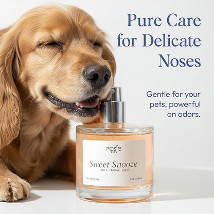 Posie Pets Dog Cologne Spray with Long Lasting Jasmine, Musk, and Vanilla Scent - Vegan Alcohol-Free Pet Deodorizer for Smelly Dogs - Water-Based Luxury Puppy Grooming Fragrance - Sweet Snooze, 100ml