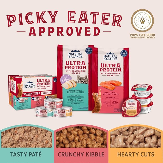 Natural Balance Ultra Protein Dry Cat Food, Real Chicken & Chicken Meal Recipe with Protein-Rich Organs - 3 lbs.