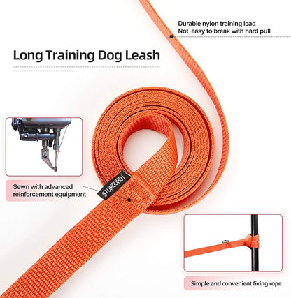 Siumouhoi Dog/Puppy Obedience Recall Training Agility Lead - 15ft 20ft 30ft 40ft 50ft Training Leash - Great for Play, Camping, or Backyard - Orange 30ft (30Feet, Orange)
