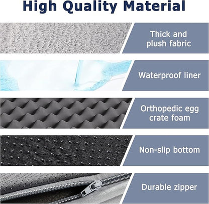 WESTERN HOME Large Dog Bed, Orthopedic Dog Beds with Waterproof Lining, XL Pet Couch with Removable Washable Cover and Nonskid Bottom, Grey