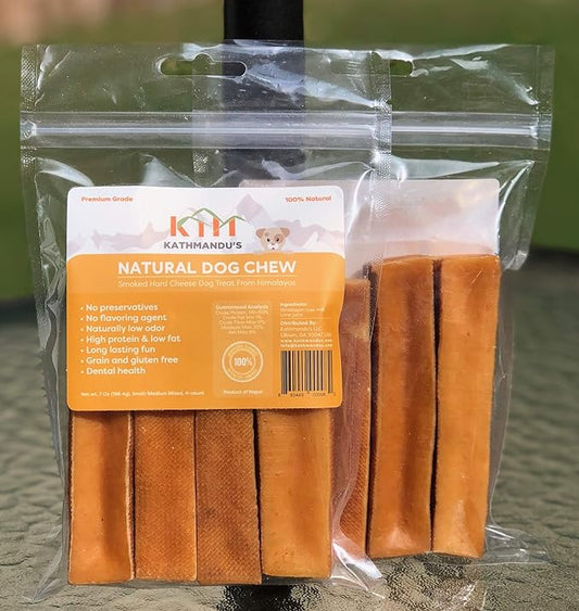 Authentic Himalayan Yak Cheese for Dogs - Small/Medium (Pack of 4) - Sourced from Pristine Himalayan Foothill, Rawhide-Free, NO preservatives