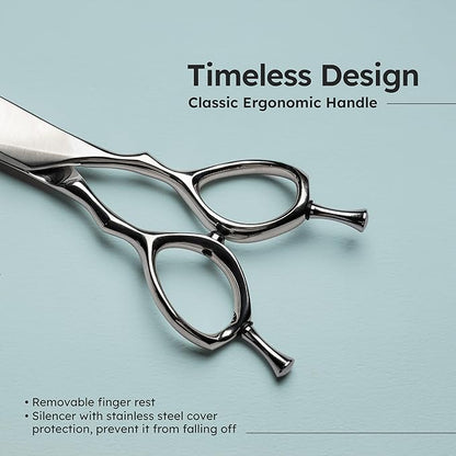 8” Dog Grooming Chunker Scissors – VG10 Japanese Steel Professional Pet Shears for Cats & Dogs | Fast Hair Release Design | Lightweight, Ergonomic, Handcrafted | Thinning Rate 60-70% | K9 Shears