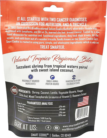 Smart Cookie All Natural Dog Treats - Shrimp & Coconut - Training Treats for Dogs with Allergies, Sensitive Stomachs - Soft Dog Treats, Chewy, Grain Free, Human-Grade, Made in USA - 5oz, Pack of 3