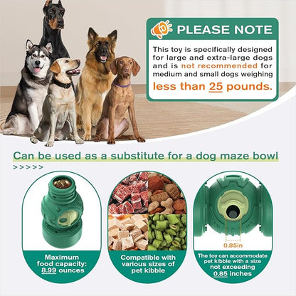 KADTC Extra-Large Size,Durable Rolling Giggle Dog Treat Dispenser Toy,U.S. Brand,Design,Indestructible Giggling Bone Slow Puzzle Feeder Food Dispensing Toys for Large Aggressive Chewers Breeds Dogs