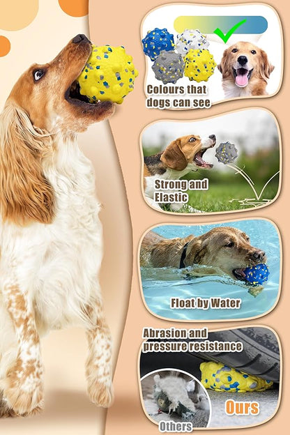 Moonorange 3.7'' Dog Balls for Dogs Aggressive Chewers Indestructible Tennis Durable Bouncy Interactive Dog Toy for Fetch Game Floating Balls (Grey Large)