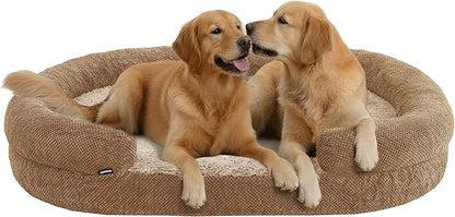 Miorun Bolster Dog Bed, Extra Thick 4.7 Inch Large Orthopedic Dog Bed with Memory Foam, Pet Couch Bed with Supportive Structure, Removable Washable Cover, Durable and Stylish Dog Bed for Large Dogs