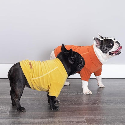 Fitwarm 3 Pack Classic Fleece Dog Sweater, Turtleneck Dog Sweatshirt, Winter Clothes for Small Dogs Boy Girl, Pet Pullover Jumper, Cat Apparel, Orange, Yellow, Coffee, Small