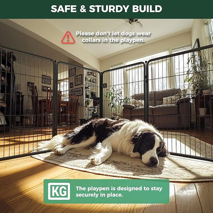 FXW Homeplus Unleashed Indoor Dog Playpen - Stress-Free and Safe Play, Heavy Duty 40 Inch 32 Panels Dog Pen for Medium and Large Dogs, Black│Patented