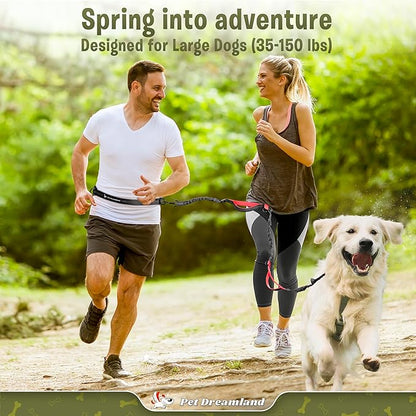 Pet Dreamland Exquisite Hands Free Dog Leash for Large Dogs. Ultimate Comfort & Freedom for Running, Walking, Hiking. Premium Quality, Durable & Versatile Waist Leash. Your Dog Will Love It.
