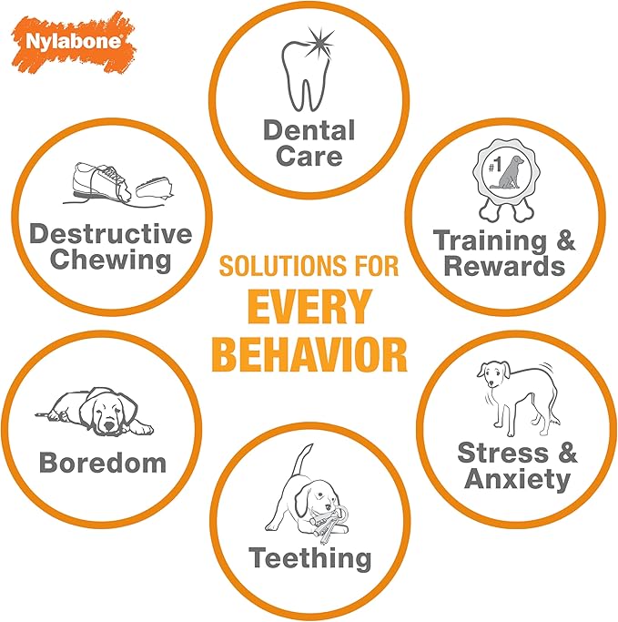 Nylabone Original Bone Power Chew Toy for Dogs, Durable Dog Toys for Aggressive Chewers, Flavor Frenzy Pancakes & Sausage, Roast Beef, & Lasagna, X-Small - Up to 15 lbs, 3 Pack