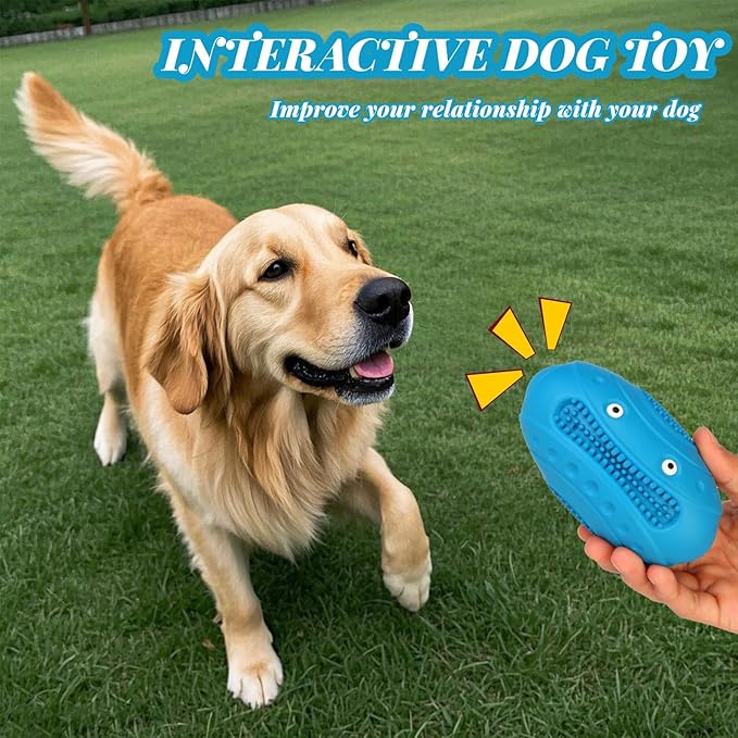 MynePets Indestructible Chew Toys for Aggressive Chewers - Durable, Squeaky, Large Toys for Big Dogs (Blue)
