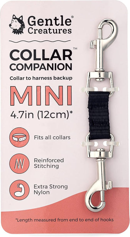 Gentle Creatures Collar Companion - Mini - Small Dogs Collar Backup Clip for Dog Harness, Prong, Pinch Collars, Gentle Lead - Double Ended Backup Clasp - Harness to Collar Safety Clip
