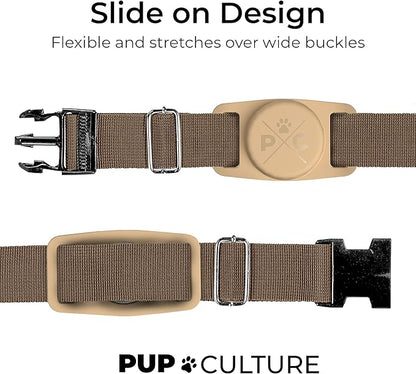 Pup Culture AirTag Dog Collar | Durable & Protective Dog AirTag Holder - Track Your Pet Using Apple AirTag Technology - Dog Collar AirTag Holder -for Dogs and Cats