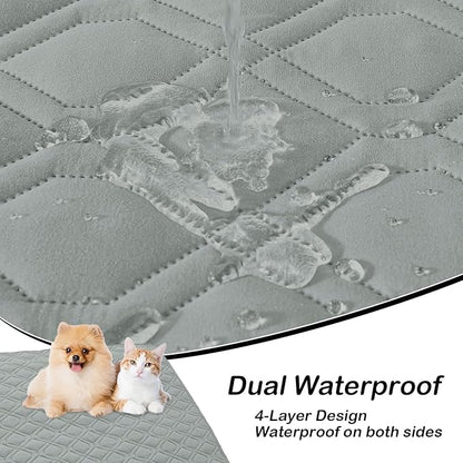 hyha Waterproof Dog Bed Blanket, Soft Pet Blankets, Waterproof Couch Cover for Dogs, Reversible Sofa Covers Washable for Furniture (82x102 Inch, Grey/Light Grey)