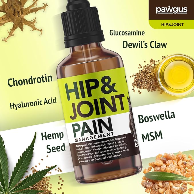 Hip and Joint Support for Dogs Cats - Pain Relief with Glucosamine, Chondroitin, Boswellia, MSM, Hyaluronic Acid, Collagens, Dewil's Claw - Healthy Aging- Mobility Lubrication, Stiffness Relief