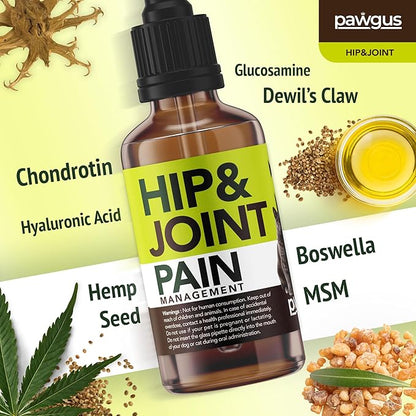 Hip and Joint Support for Dogs Cats - Pain Relief with Glucosamine, Chondroitin, Boswellia, MSM, Hyaluronic Acid, Collagens, Dewil's Claw - Healthy Aging- Mobility Lubrication, Stiffness Relief