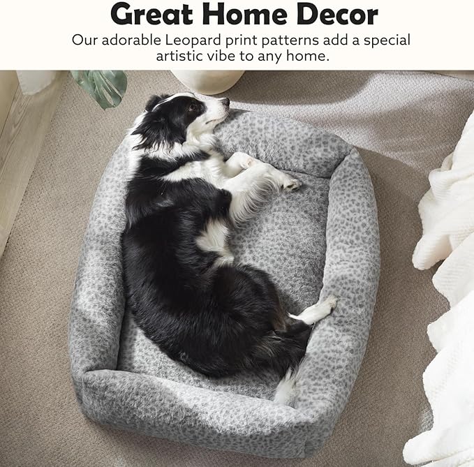 JOEJOY XL Dog Beds Large Sized Dog, Washable Orthopedic Premium Soft Corduroy Fleece Pet Bed with Removable Zipper Cover, Cute Calming Puppy Bed with Non Skid Bottom