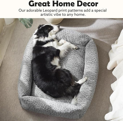 JOEJOY Large Dog Beds Large Sized Dog, Washable Orthopedic Premium Soft Corduroy Fleece Pet Bed with Removable Zipper Cover, Cute Calming Puppy Bed with Non Skid Bottom