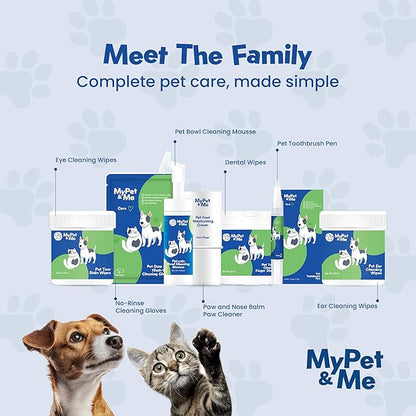 My Pet & Me Dog Eye Wipes & Cat Eye Wipes – 120 Ct | Pet Eye Wipes Tear Stain Remover | Natural Plant-Based, Hypoallergenic & Fragrance-Free Wipes for Dirt, Discharge & Complete Daily Eye Care