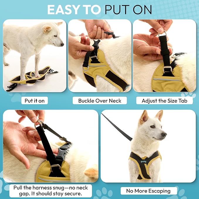 Gooby Escape Free Easy Fit X Step in Dog Harness - Miami Yellow, X-Small