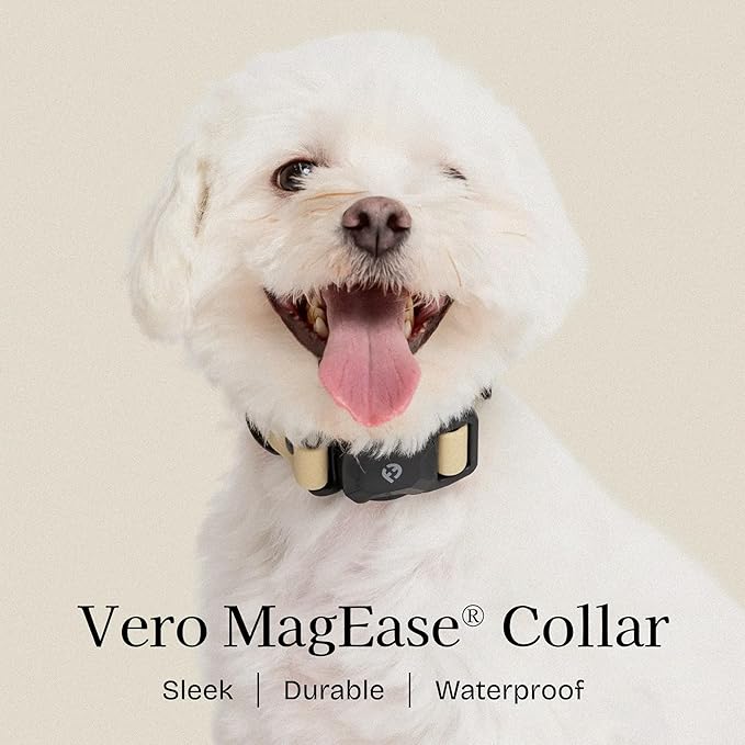 2026 New Edition, Fei & Eve PVC MagEase Dog Collar - Patented Magnetic Buckles | Fur-Safe | 450LB Escape-Proof | Adjustable Fit | Large (Champagne)