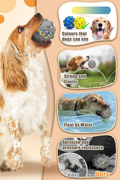 Moonorange 2.36'' Dog Balls for Dogs Aggressive Chewers Indestructible Tennis Durable Bouncy Interactive Dog Toy Balls for Fetch Game Floating Training(Grey Medium)