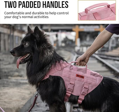 OneTigris Tactical Dog Harness for Small Dogs, No Pull Small Dog Vest Harness with Handles Breathable Military Dogs Molle Vest, Harness for Walking Hiking Training