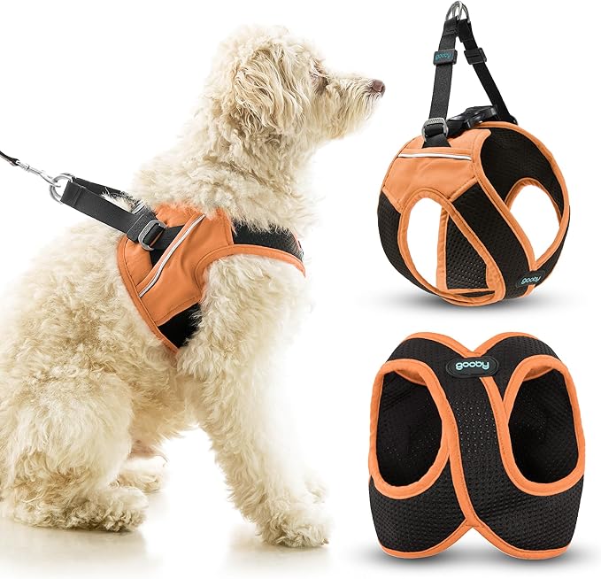 Gooby Escape Free Easy Fit X Step in Dog Harness - Atlanta Peach, Medium