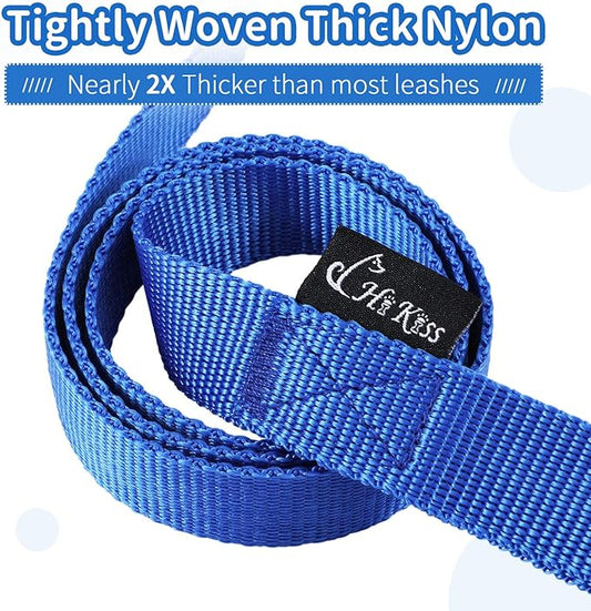 HIKISS Long Dog Leash Obedience Recall Training Agility Lead with Thickening Material for Large Dog - 15ft 20ft 30ft 50ft 100ft Training Leash(Blue 15ft)