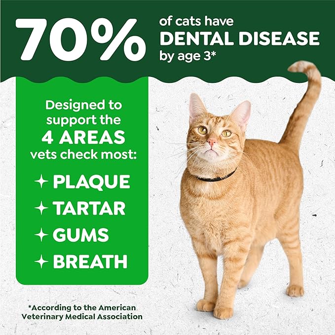Greenies Feline Veterinarian-Recommended Adult Natural Dental Cat Treats, Oven Roasted Chicken Flavor, 21 oz. Tub