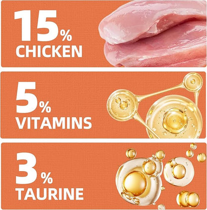Just Try 16 OZ Daily Vitamins Cat Treats Multivitamin Boost Flavor Healthy Cat Snacks Training Biscuits Health & Energy for Cats