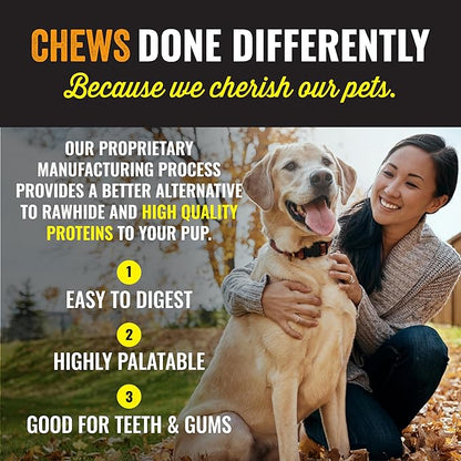 etta says! Premium Crunchy Dog Chews 7” Variety Pack - Grain-Free Dog Treats, Good for Teeth, Easy to Digest - Made in The USA (12 Count Pack of 1)