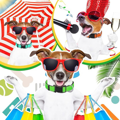 6 Pcs Reflective Dog Collar Soft Padded Breathable Adjustable Nylon Pet Collar with Safety Locking Buckle for Dogs Cats Puppy Pets Accessories(Small,Bright Color)