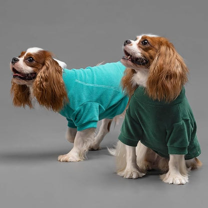 Fitwarm 3 Pack Fleece Sweater, Turtleneck Sweatshirt, Winter Clothes for Small Dogs & Cats, Pet Pullover Jumper, Cat Apparel, Dark Green, Teal Green, Olive Green, XS
