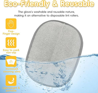 YOSEPATI Thickened Ectrostatic Pet Hair Removal Glove for Cat & Dog, Upgraded Five-Finger Reusable Magic Brush Pet Hair Remover Tool for Couch, Clothing, Carpet & Car Seat (2Pcs-Grey & Yellow)