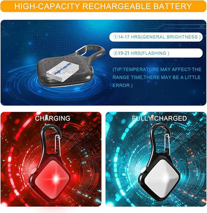 Dog Collar Light 4 Modes RGB Lights for Dog Collar High Capacity USB Rechargeable Dog Light Waterproof Dog Lights for Night Walking,Climbing,Bike,Running (2 Pack White)