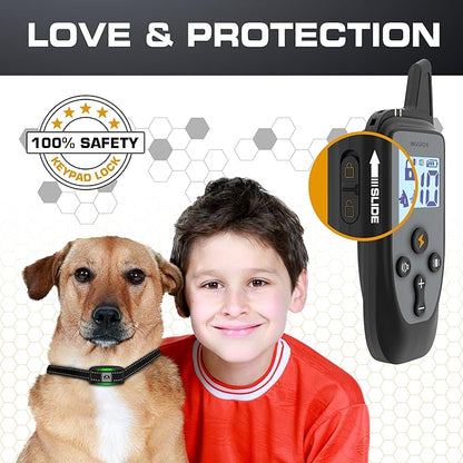 INVIROX 2026 Edition Dog Training Collar, 123 Levels for Reactive or Stubborn Dogs, 1100yd Long-Range E Collar, Waterproof Rechargeable System with Manual Bark Control for Large Dogs