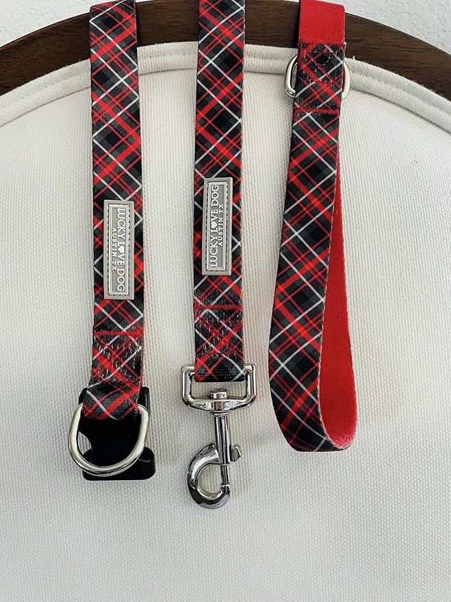 Lucky Love Dog - Easy Click Buckle Dog Collar with Leash Set Combo, Durable & Comfortable for Male & Female Dogs, Pet Collar for Medium Dogs, Secure Fit - Heywood Combo, Medium