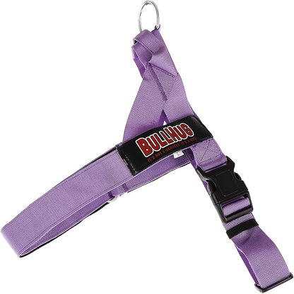 BULLHUG Adjustable Dog Harness– No Pull, No Choke – for English Bulldogs, French Bulldogs, Pugs & Broad-Chested Breeds – Easy, Safe Walks (Purple, Large)