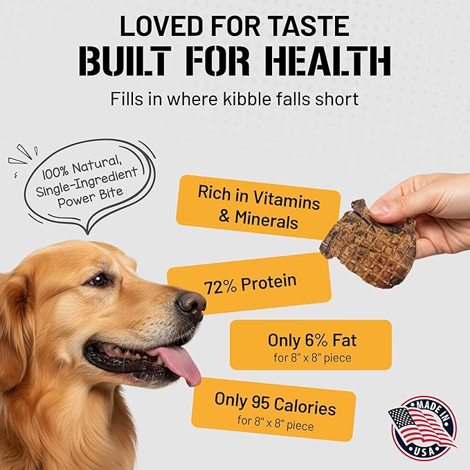 Dog Chits Lamb Lung Fillets Dog and Puppy Treats - Low Fat, High Protein Single Ingredient Dog Treat - Easy to Break Slices - Great for Training - Made in USA, Large 10 oz. Bag