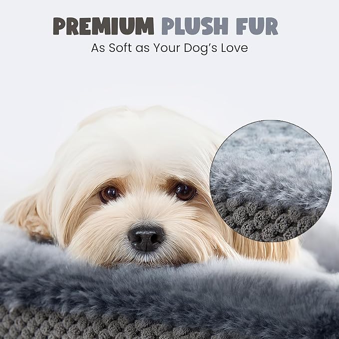Miorun Bolster Dog Bed, Large Orthopedic Dog Bed with Memory Foam, Spacious Pet Couch Bed with Supportive Structure, Removable Washable Cover, Durable and Stylish Dog Bed for Large Dogs