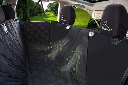 Meadowlark Dog Car Seat Cover with Mesh Window, Heavy-Duty Pet Seat Cover for Back Seat, Extra Padded Non-Slip Dog Hammock, Water-Resistant Back Seat Protector for Cars Trucks and SUVs (54" W x 58" L)