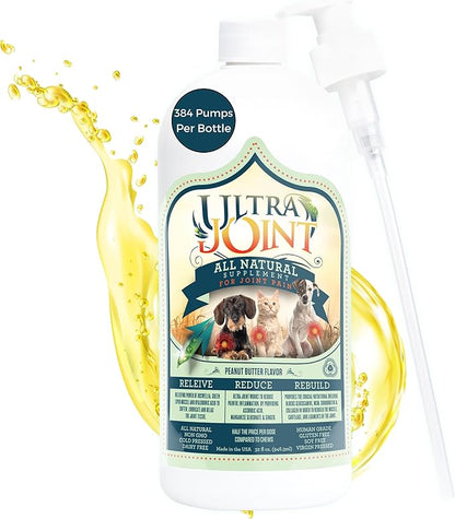 Ultra Joint - Liquid Joint Support Supplement for Dogs with Glucosamine & Chondroitin - Pain Relief from Arthritis & Inflammation (32 oz)
